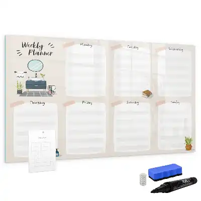 Quadro magnético para desenho planner semanal