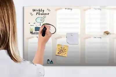 Quadro magnético para desenho planner semanal