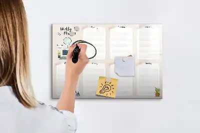 Quadro magnético para desenho planner semanal