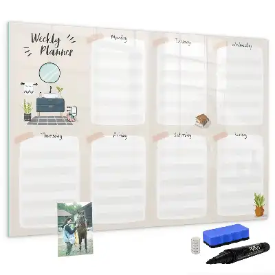 Quadro magnético para desenho planner semanal