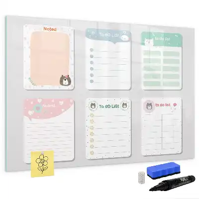 Quadro magnético para escrita notas coloridas