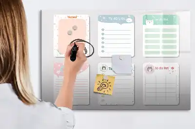 Quadro magnético para escrita notas coloridas