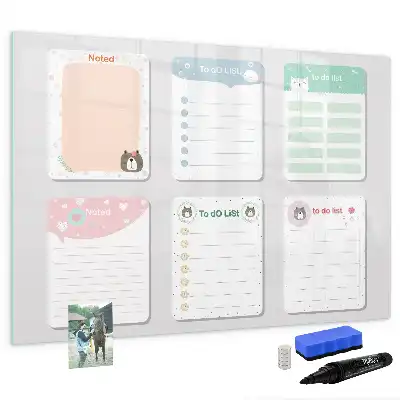 Quadro magnético para escrita notas coloridas