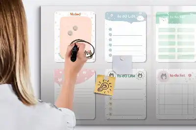 Quadro magnético para escrita notas coloridas