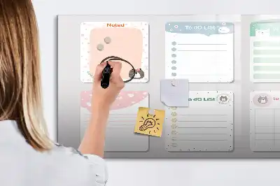 Quadro magnético para escrita notas coloridas