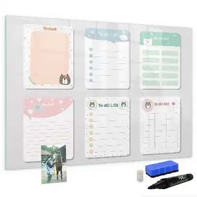Quadro magnético para escrita notas coloridas