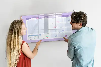 Quadro magnético para escrever planner anual na cor rosa