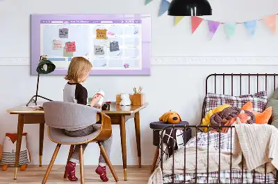 Quadro magnético para escrever planner anual na cor rosa