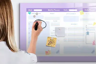 Quadro magnético para desenhar planner anual na cor rosa