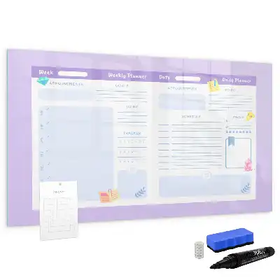 Quadro magnético para desenhar planner anual na cor rosa