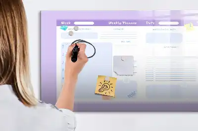 Quadro magnético para desenhar planner anual na cor rosa