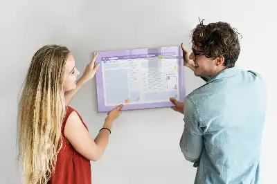 Quadro magnético para desenhar planner anual na cor rosa