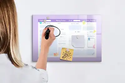 Quadro magnético para desenhar planner anual na cor rosa