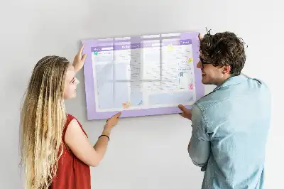 Quadro magnético para desenhar planner anual na cor rosa