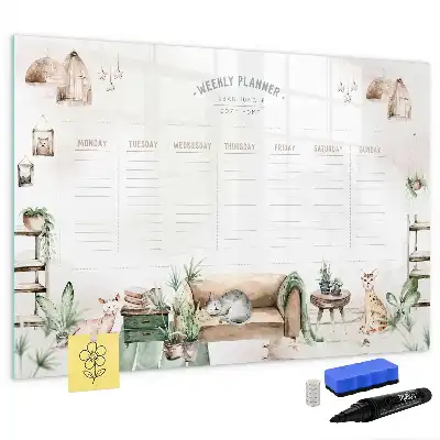 Quadro magnético para desenho planner fofo
