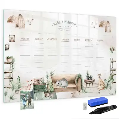Quadro magnético para desenho planner fofo