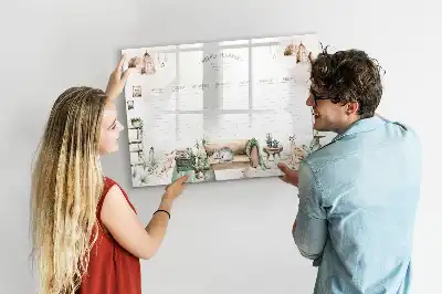 Quadro magnético para desenho planner fofo