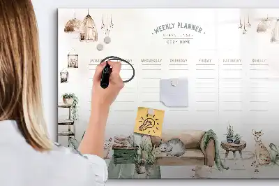 Quadro magnético para desenho planner fofo