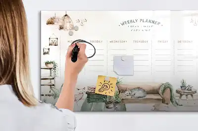Quadro magnético para desenho planner fofo