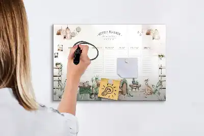 Quadro magnético para desenho planner fofo