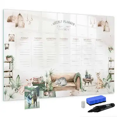 Quadro magnético para desenho planner fofo