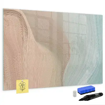 Quadro magnético para escrever estampa de abstração de ondas