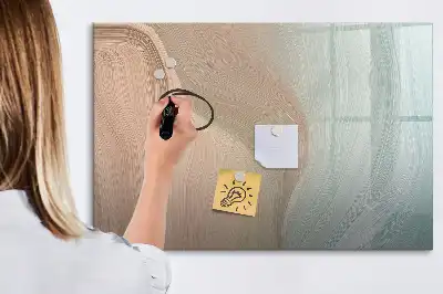 Quadro magnético para escrever estampa de abstração de ondas