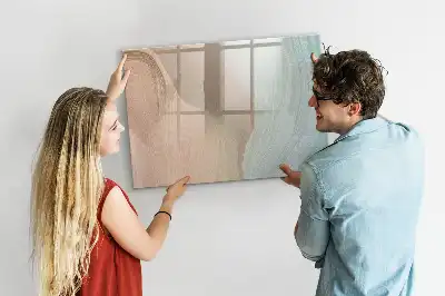 Quadro magnético para escrever estampa de abstração de ondas