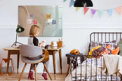 Quadro magnético para escrever estampa de abstração de ondas