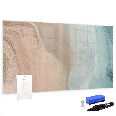 Quadro magnético para escrever estampa de abstração de ondas