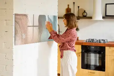 Quadro magnético para escrever estampa de abstração de ondas