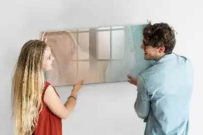 Quadro magnético para escrever estampa de abstração de ondas