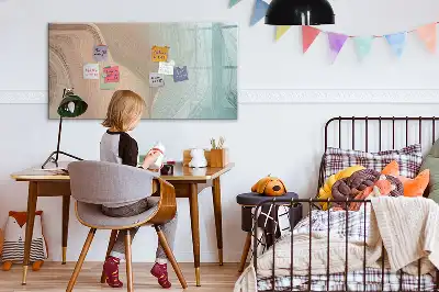 Quadro magnético para escrever estampa de abstração de ondas