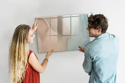 Quadro magnético para escrever estampa de abstração de ondas