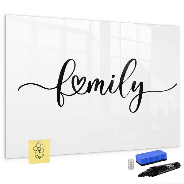 Quadro magnético para escrever tema família