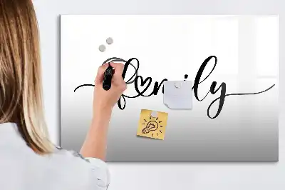Quadro magnético para escrever tema família
