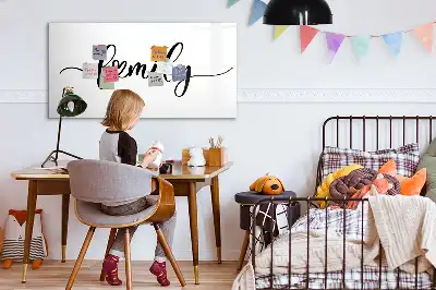 Quadro magnético para escrever tema família