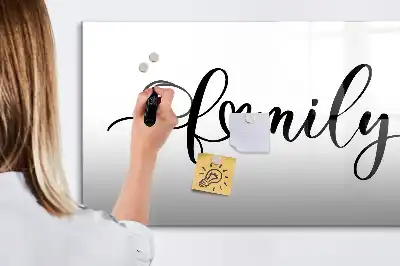Quadro magnético para escrever tema família