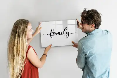 Quadro magnético para escrever tema família