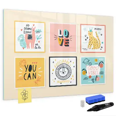 Quadro magnético para desenho com estampa de citação motivacional