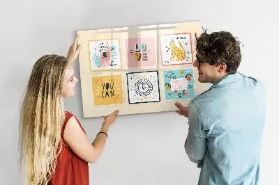 Quadro magnético para desenho com estampa de citação motivacional