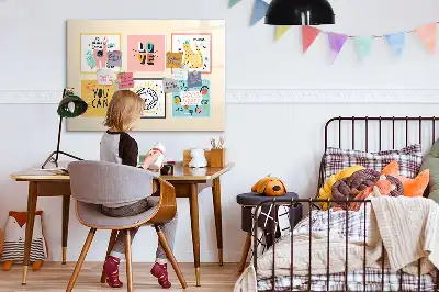 Quadro magnético para desenho com estampa de citação motivacional
