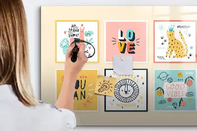 Quadro magnético para desenho com estampa de citação motivacional