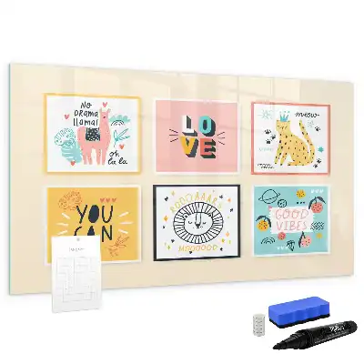 Quadro magnético para desenho com estampa de citação motivacional