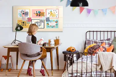 Quadro magnético para desenho com estampa de citação motivacional