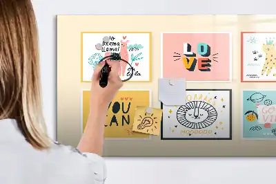Quadro magnético para desenho com estampa de citação motivacional