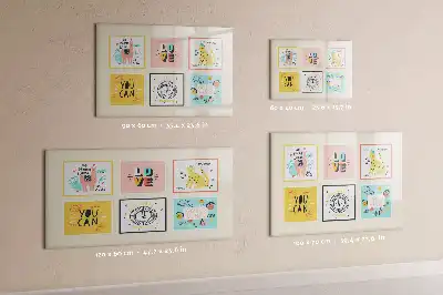 Quadro magnético para desenho com estampa de citação motivacional