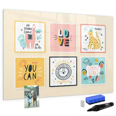 Quadro magnético para desenho com estampa de citação motivacional