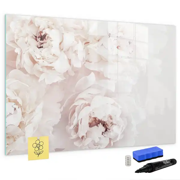 Quadro magnético para escrita estampa de peônias