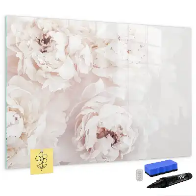 Quadro magnético para escrita estampa de peônias